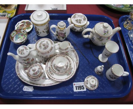 Wedgwood Miniature Tea and Coffee Service, Portmeirion etc:- One Tray