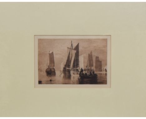 Late 19th Century School, Ships in an Eastern Harbour, print, framed, 20 x 30cm, along with two prints, A view of the Medici 