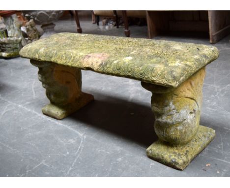 A concrete garden bench, 108cmL