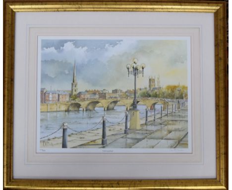 After K W Burton 'Worcester', limited edition print no 277/850 signed and numbered in pencil 28.5 x 36cm; a Beryl Cook print 