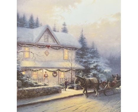 Thomas Kinkade was an American painter who gained popularity for his idyllic and sentimental landscapes, often featuring cozy