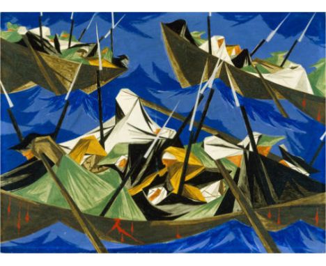 Jacob Lawrence (1917â€“2000) was a prominent American painter known for his powerful depictions of African American life and 