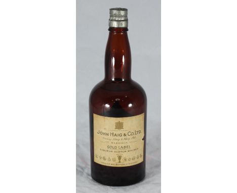 A bottle of John Haig &amp; Co Ltd Gold Label Liqueur Scotch Whisky, level is into shoulder of bottle, some tears to labels 