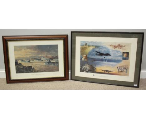 W.H. Bishop, 'Prelude to Overlord, Portsmouth Harbour 1944,' signed "Bill Bishop' in pencil and numbered 24/975, colour print