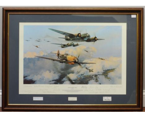 Robert Taylor 'Assault on the Capital', The Aces limited edition coloured print no. 31/250 signed with 22 signatures includin