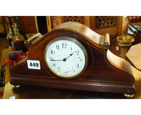 Edwardian inlaid mahogany mantle clock, Swiss movement by Buren