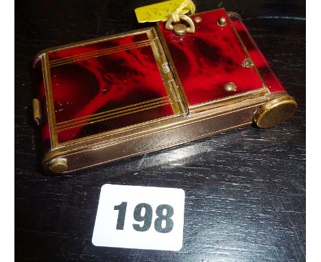 Musical combination ladies' compact & cigarette case with lacquered finish
