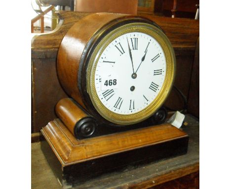 19th c. circular mahogany cased mantle clock