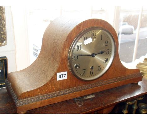 Oak cased mantle clock with Westminster chimes movement