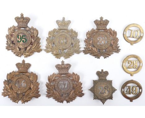 Selection of British Victorian Shako Plates, being reproduction 1869-78 pattern examples for various regiments, a reproductio