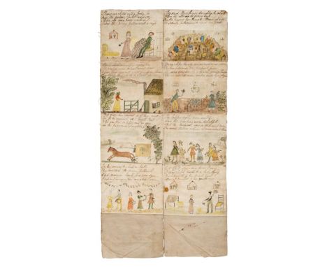 *Manuscript. The Fisherman's Daughter, 1836,  folding booklet, composed of two strips of paper laid down on linen, joined at 