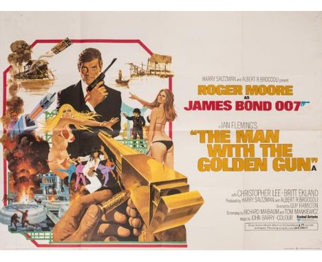 *The Man with the Golden Gun, directed by Guy Hamilton, 1974,  starring Roger Moore, UK quad poster in folded condition, mino
