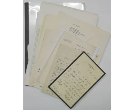 *Literature & Philosophy. A group of various letters and related, late 19th to late 20th century,  including autograph letter