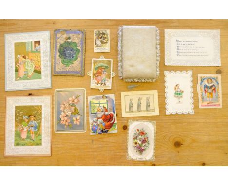 *Greenaway (Kate). A movable Christmas card, Marcus Ward & Co., circa 1870s, illuminated chromolithograph greetings card, sho