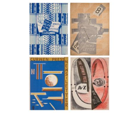 The Curwen Press News-letter, numbers 4-15, April 1933-May 1938,  8 pages of text to each issue, lithographed illustrations a