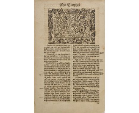 World. Lufft (Hans), 'Der Prophet', map of the world based on the prophet Daniel's dream. [1530 but this edition circa 1560],