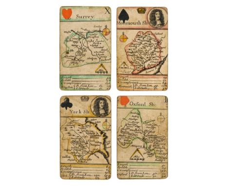 Robert Morden Miniature Map Playing Cards. [The 52 Counties of England and Wales, Geographically Described in a Pack of Cards