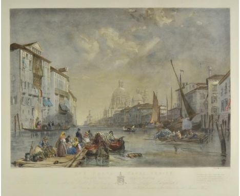 *Venice. Lucas (David), The Grand Canal Venice, published 1853 [but 20th century impression], hand coloured mixed method engr