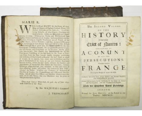 [Benoist, Elie]. The History of the Famous Edict of Nantes: containing an Account of all the Persecutions, that have been in 