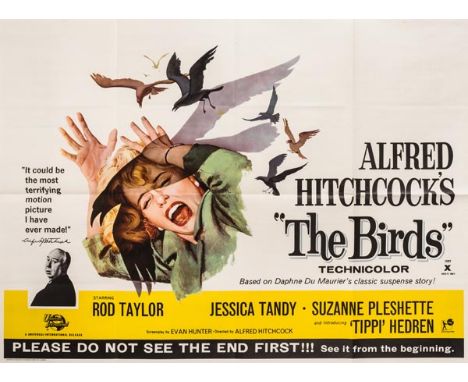 *The Birds, directed by Alfred Hitchcock, 1962,  UK quad poster in folded condition, near mint, together with Frenzy, directe