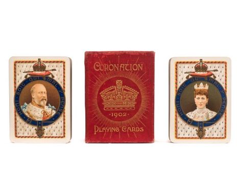 *Goodall (Charles & Son, publisher). Coronation Playing Cards, 1902, double deck of playing cards, each pack with fifty-three