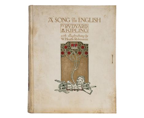 Robinson (W. Heath, illustrator). A Song of the English, by Rudyard Kipling, [1909],  thirty tipped-in colour plates, caption