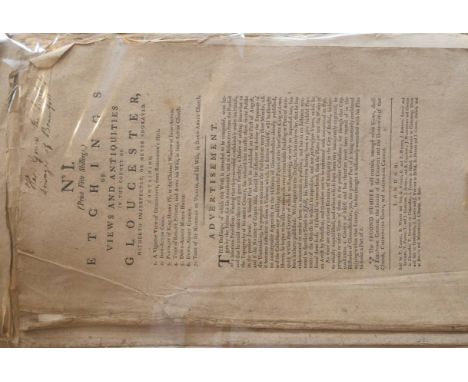 [Lysons, Samuel]. Etchings of Views and Antiquities in the County of Gloucester, hitherto imperfectly, or never engraved, 12 