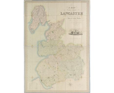 Lancashire. Hennet (George), A Map of the County Palatine of Lancaster Divided into Hundreds and Parishes from an Accurate Su