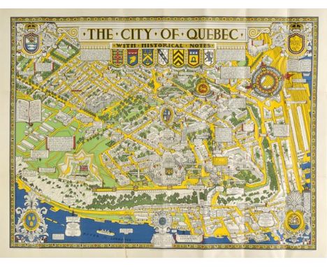 Quebec. Maw (S. H.), The City of Quebec with historical notes, published Alexander & Cable, Toronto, 1932, bright colour lith