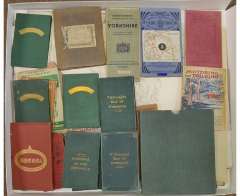Yorkshire. A mixed collection of approximately forty folding maps, mostly 19th century, including touring, motoring and cycli