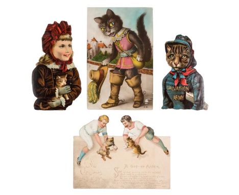 *Cat Postcards. A collection of 23 Edwardian and later "Squeaker" postcards, including Nursery Rhyme cards, including Puss in