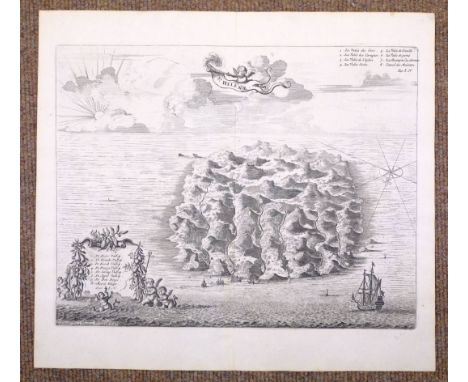 St. Helena. Van der Aa (Pieter), Isle St. Helene, published Leiden, circa 1715, uncoloured engraved map, compass rose and tab