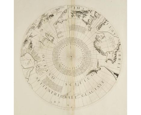 Coronelli (Vincenzo Maria). Two untitled maps/globe gores of the North & South poles, circa 1690, two uncoloured engraved cir