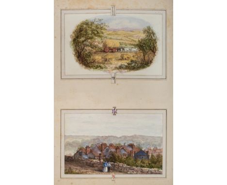 Manuscript. Bunyan's Pilgrim's Progress Illustrated by J.D.; Gray's Elegy Illustrated by J.D., [cover-titles],  a pair of alb