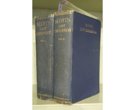 Scott (Captain R.F.). Scott's Last Expedition, 2 volumes, 2nd edition, 1913, photogravure portrait frontispiece to each, colo