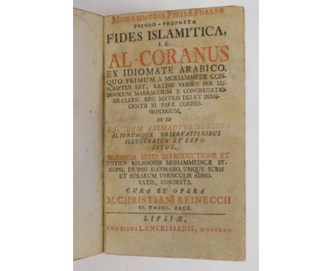 Qur'an. Mohammedis Filii Aedaliae Pseudo-Prophetae Fides Islamitica, i.e. Al-Coranus ex Idiomate Arabico, quo Primum a Mohamm