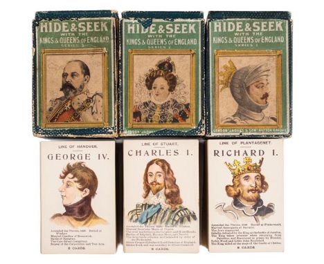 *Jaques (J., & Son, publisher). Hide & Seek with the Kings & Queens of England, Series 1, 2 & 3, [1910], together three decks