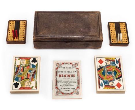 *Reynolds (Joseph & Sons). Bezique set, circa 1875, double deck of playing cards, each pack comprising four suits of eight, e