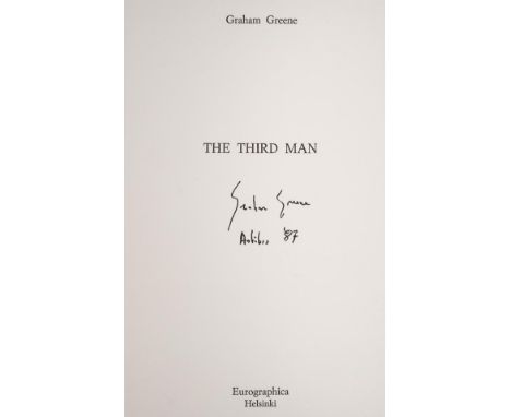 Greene (Graham). The Third Man, Eurographica, Helsinki, 1988, original cloth, dust jacket, 4to, limited edition 462/500, insc