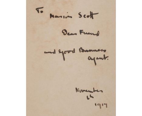 Gurney (Ivor, 1890-1937). Severn & Somme, 1st edition, 1917,  author's signed presentation inscription to front free endpaper