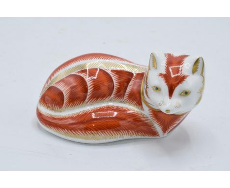 Royal Crown Derby paperweight in the form of a Red Fox.10cm long. First quality with stopper. In good condition with no obvio