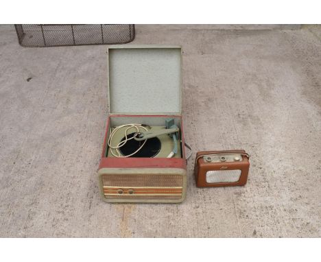 A mid 20th century Phillips portable record player together with a Roberts radio (2). Both untested. 