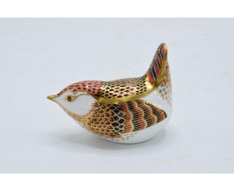 Royal Crown Derby paperweight in the form of a wren. First quality with stopper. In good condition with no obvious damage or 