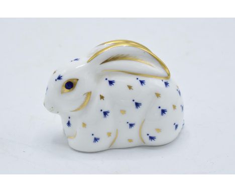 Royal Crown Derby paperweight in the form of a rabbit. First quality with gold stopper. In good condition with no obvious fau