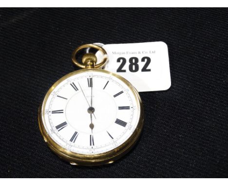     A Good 18ct Gold Encased Gents Pocket Watch With Stopwatch Button, No 48531     