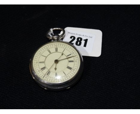     A Silver Encased Gents Pocket Watch With Stopwatch Button By Adam Burdess, Coventry, No 20558                            