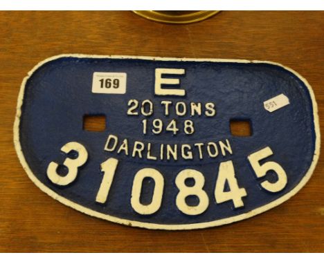     A Cast Metal Engine Plate, E20 Tons                                             