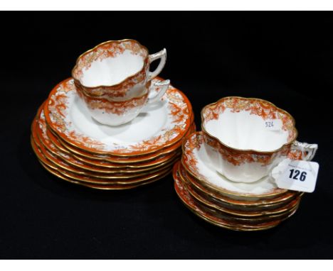     Twenty-One Pieces Of Wileman China Rust Decorated Tea Ware Pattern 4346                  
