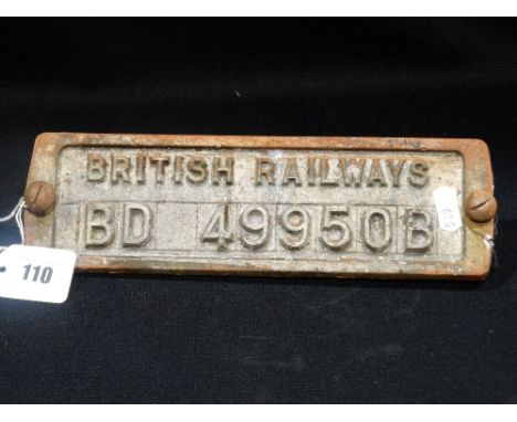     A British Railways Cast Metal Engine Plate                                      