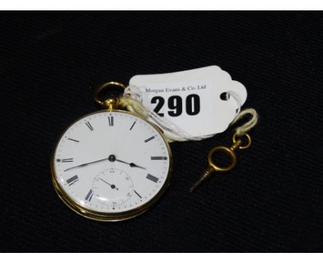     A Gold Encased Gents Open Face Pocket Watch With Repeater Button, The Case Marked "Examined By Hunt & Roskell, London"   